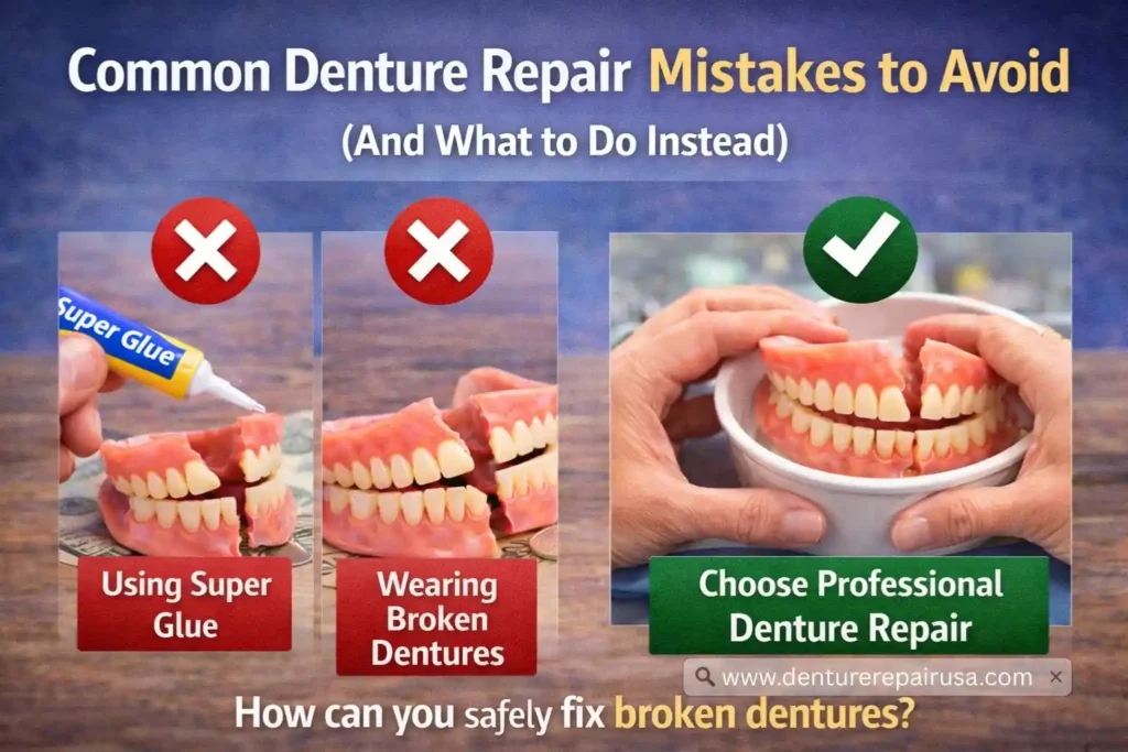 Common Denture Repair Mistakes to Avoid