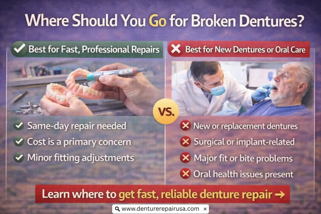 Key Differences Between Denture Repair & Dental Office Repair
