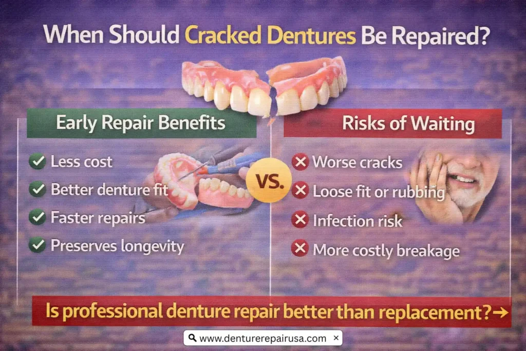 Are Cracked Dentures Safe to Wear