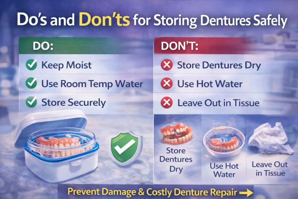 How to Store Dentures Safely When Not in Use
