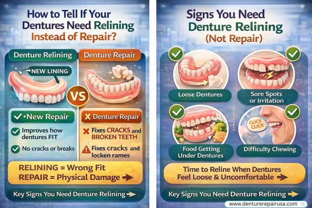 How to Tell If Your Dentures Need Relining Instead of Repair