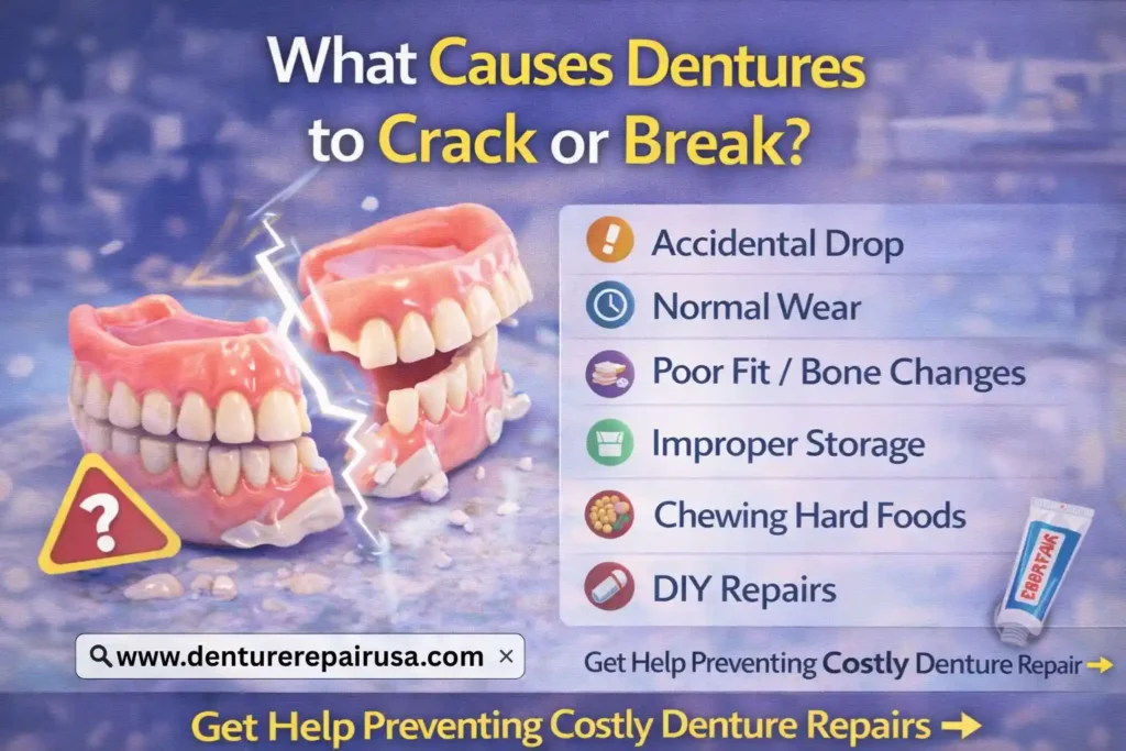 What Causes Dentures to Crack or Break?